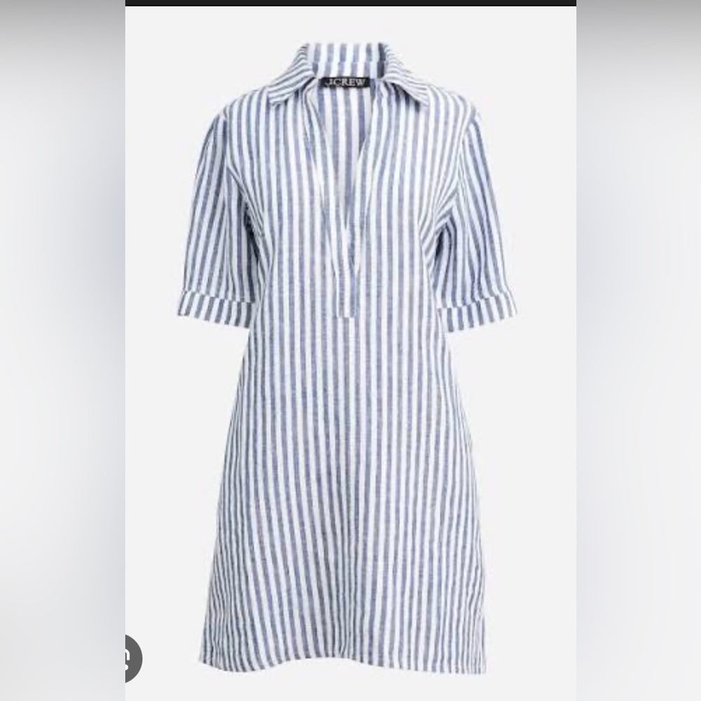 J.Crew Bungalow popover dress in striped linen small